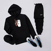 Мужской спортивный костюм Nike весна осень худи + штаны черный топ качество