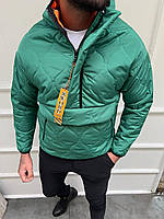 Мужская куртка анорак весна осень ветровка зеленая топ качество