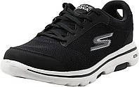 9 Black/White Мужские кроссовки для ходьбы Skechers Gowalk 5 Qualify-Athletic Mesh Lace Up Performance