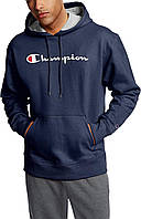 X-Small Navy Script Мужская толстовка с капюшоном и капюшоном из флиса Champion Powerblend для мужчин, лу