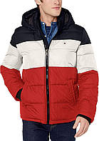 Standard XX-Large Midnight/Ice/Orange Color Block Мужская пуховая куртка с капюшоном Tommy Hilfiger