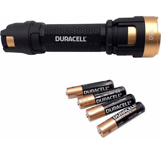 Фонарик ручной светодиодный аккумуляторный Duracell 550 люмен 3 режима ...