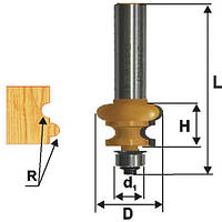 Фреза кромочная фигурная ф25.4х16, r3.2, хв.12мм (арт.10693)