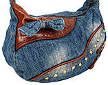 Жіноча джинсова сумка Fashion jeans bag Синій (Jeans8031 blue), фото 5