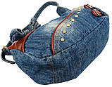 Жіноча джинсова сумка Fashion jeans bag Синій (Jeans8031 blue), фото 7