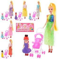 Лялька тип Барбі, дитина, коляска 9588-625 G-Rich