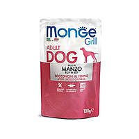 Monge Dog GRILL Adult Смачні шматочки в желе з запеченої яловичини і овочів для собак 100 гр
