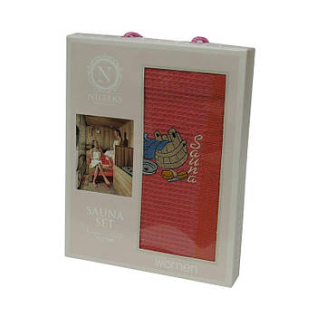 Набор полотенец Nilteks Sauna Cotton 1*75х150 вафельное 4060_nilteks_woman_red