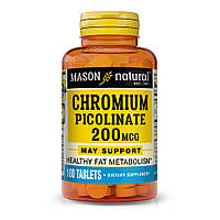 Chromium Picolinate 200 mcg Mason Natural, 100 таблеток