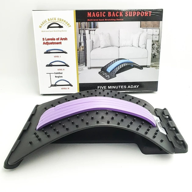 Тренажер Місток для спини та хребта MAGIC BACK SUPPORT Чорний, коректор постави 3 рівня гнучкості