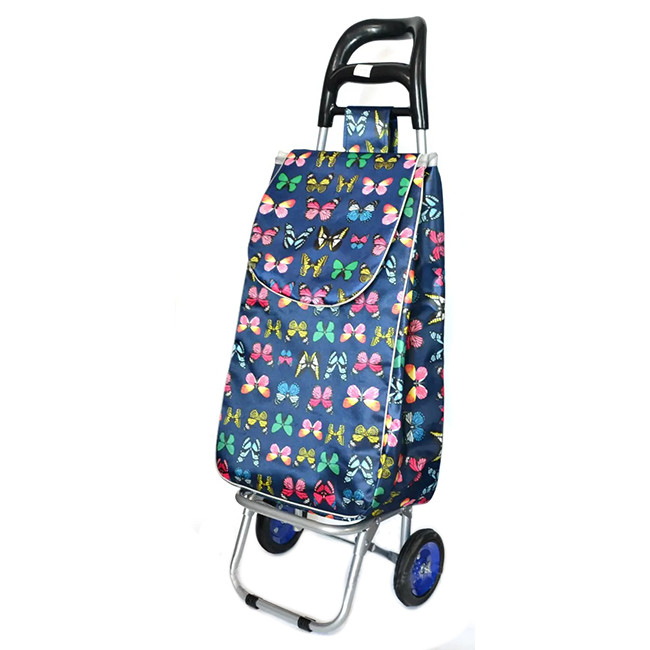Тачка сумка візок на колесах кравчучка 94 см Stenson MH-1901 Butterfly Blue S