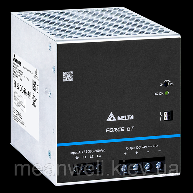 DRF-24V960W3GBA Блок живлення на Din-рейку Delta Electronics 24В, 40A, 3 x 320-575 Vac (3-Phase)