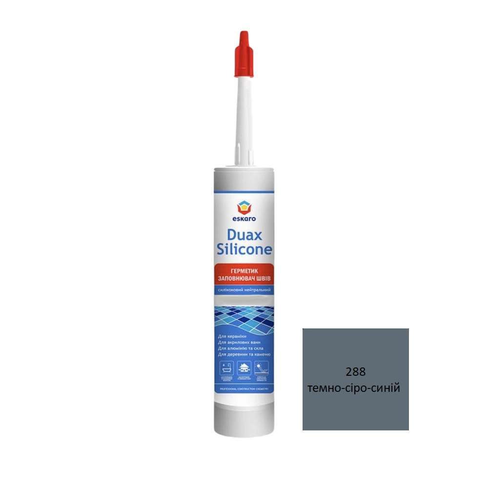 Eskaro Duax silicone 288 сілікон санитарний темно-сіро-синій 300мл