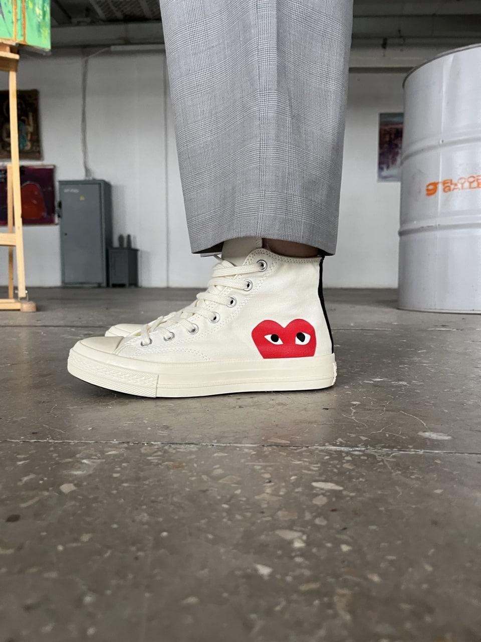 Чоловічі Кеди Converse x Comme Des Garçons Play Milk White 44