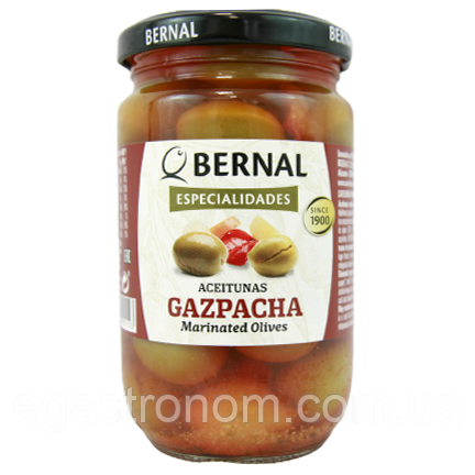 Оливки з кісточкою гаспачо Бернал Bernal gazpacha 180/300g 12шт/ящ (Код: 00-00013550)