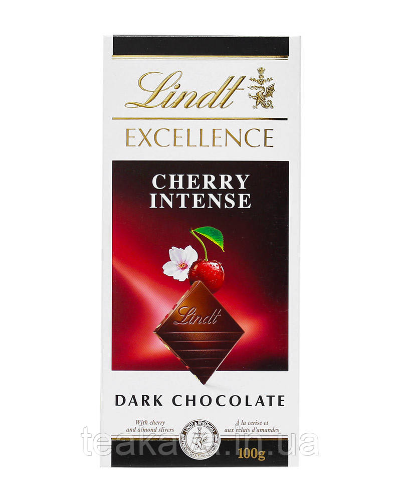 Шоколад чорний із вишнею Lindt Excellence Cherry Intense Dark, 100 г (7610400080354)