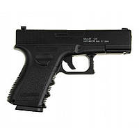 Детский пистолет на пульках "Glock 17" Galaxy G15+ металл с кoбурой,черный, World-of-Toys