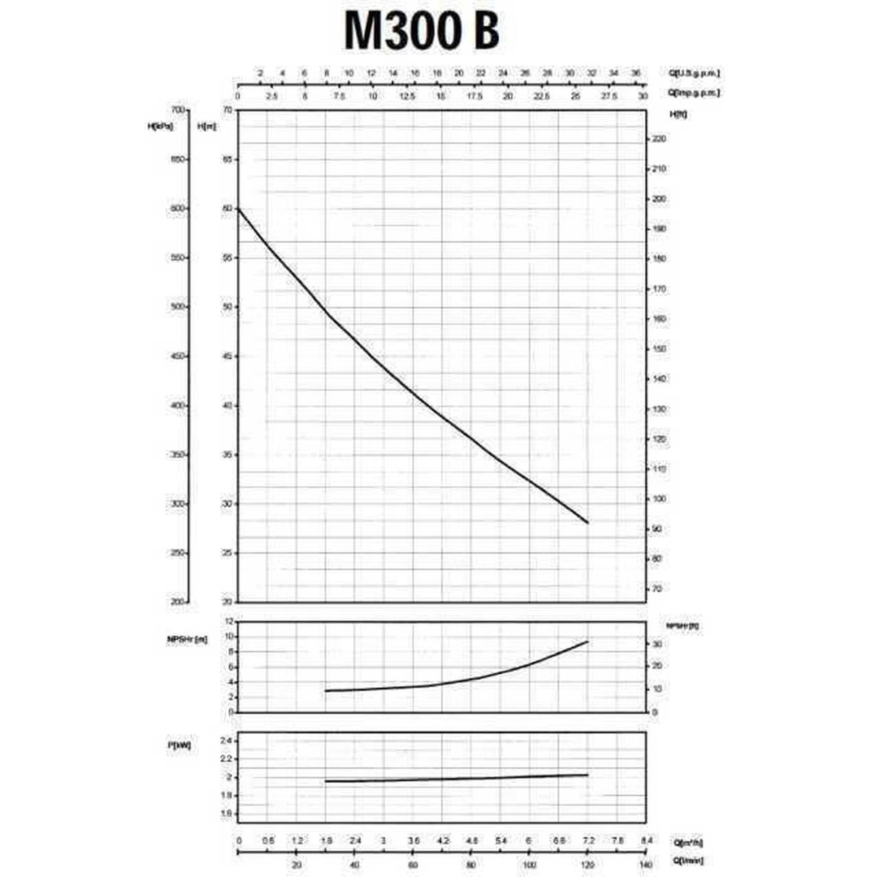 Насос центробежный M-300B 1.5 кВт SAER (7 м3/ч, 60 м) - фото 7 - id-p1773690003