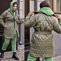 Шикарная женская куртка на синтепоне 100, ткань "Плащевка" 48, 50 52, 54, 56, 58 размер 48