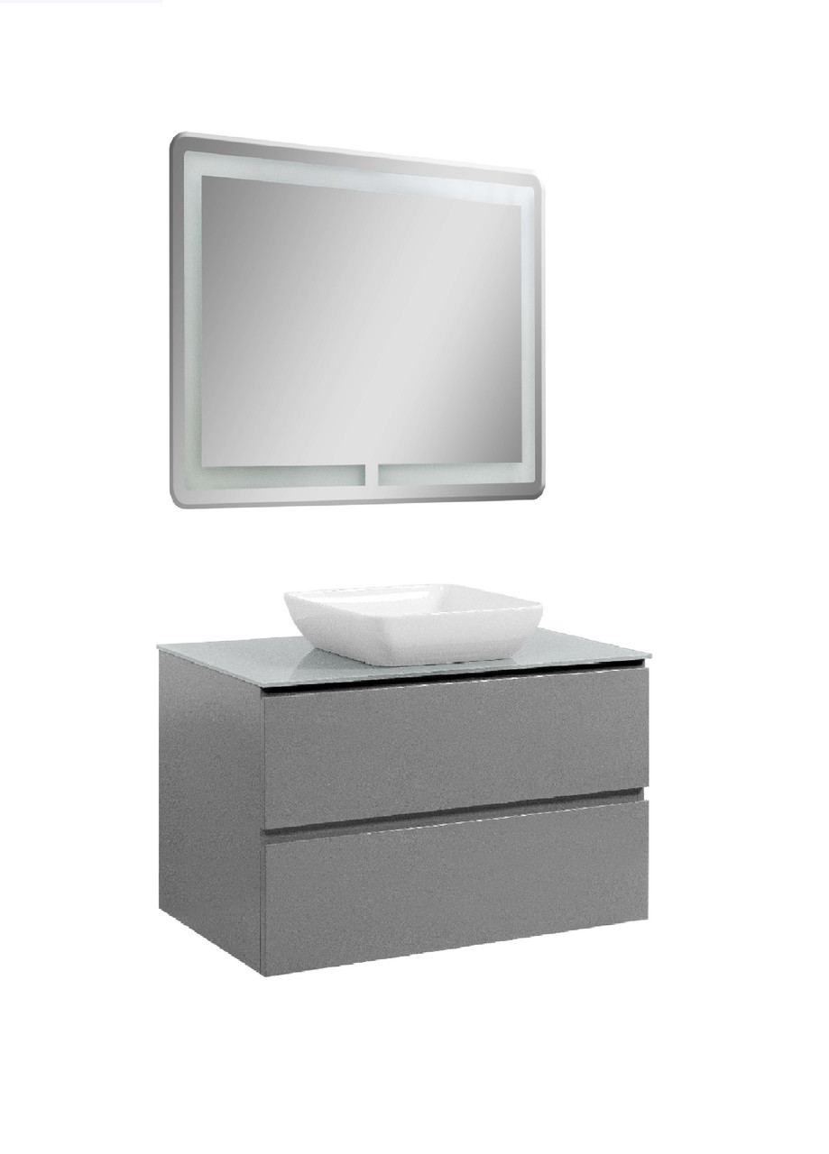 Комплект Venera 80 серый (тумба+LED зеркало) - фото 1 - id-p1773704979