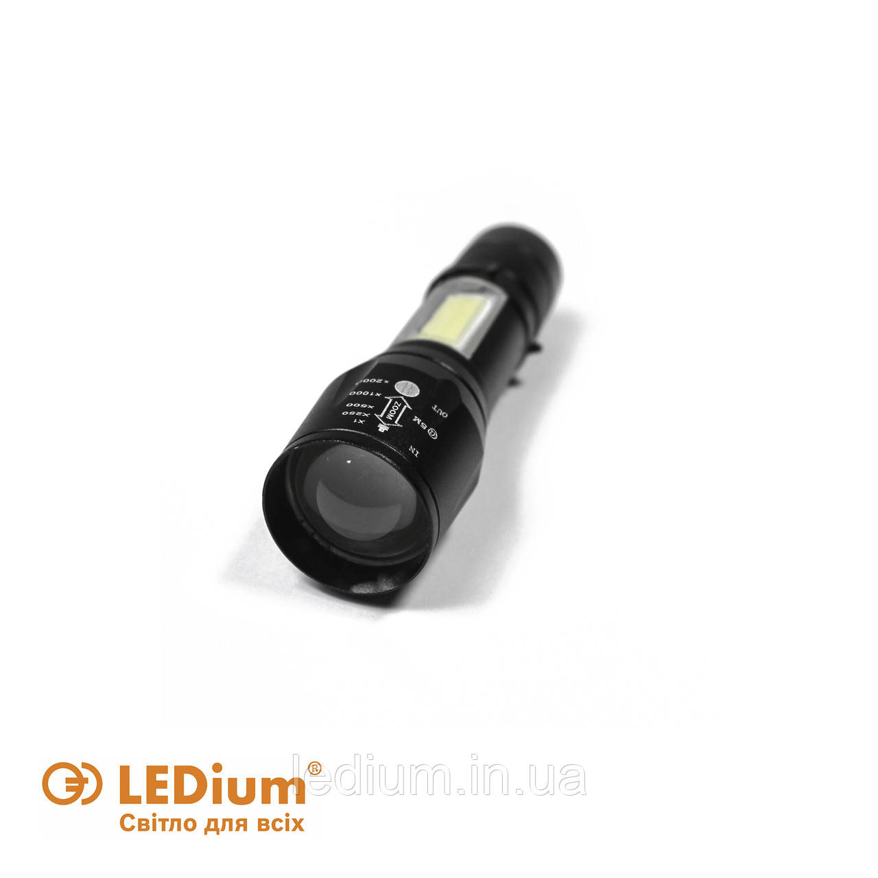 Ліхтарик акумуляторний USB зарядка, ZOOM, X-Balog BL 513 метал