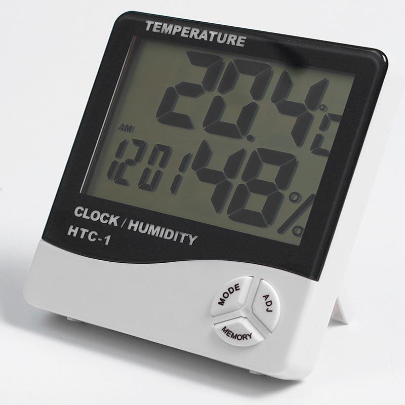Термогігрометр цифровий HTC-1 (термометр: -10 °C~+50 °C; гігрометр: 10%-99%), годинник, будильник