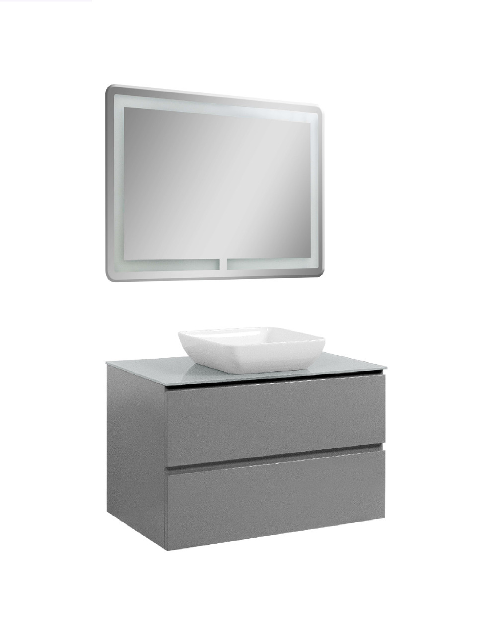 Комплект Venera 100 серый (тумба+LED зеркало) - фото 1 - id-p1773715715