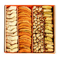 Подарочный набор орехов и сухофруктов без сахара 1030 г в оранжевой малой коробке Classic № 2