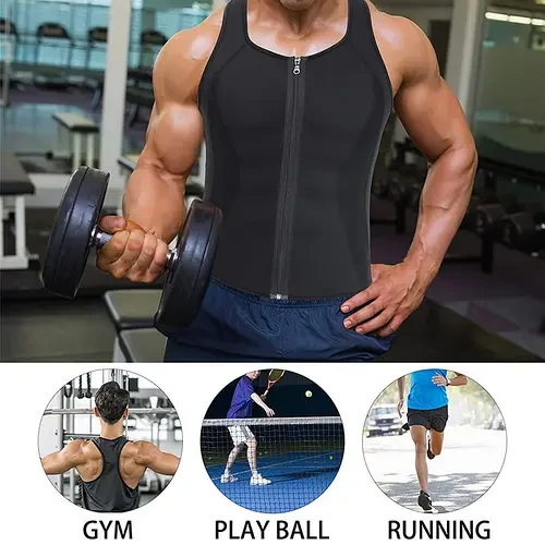 Жилет для бігу Zipper Vest розмір S, чоловічий жилет для схуднення двосторонній