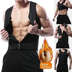 Жилет для бігу Zipper Vest розмір S, чоловічий жилет для схуднення двосторонній, фото 3