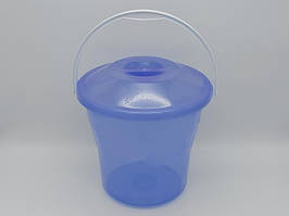 Відро кругле господарське пластикове з кришкою Елегант D 28,5 cm H 26,5 cm 10 літрів