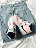 Кроссівки модні жіночі Nike Air Jordan 1 Retro Barely Rose. Кросси на кожен день Найк Аір Джордан 1., фото 4