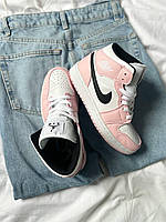 Кроссівки модні жіночі Nike Air Jordan 1 Retro Barely Rose. Кросси на кожен день Найк Аір Джордан 1., фото 7