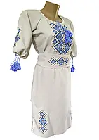Жіноче плаття вишиванка домотканий льон для пари орнамент ромб р.42 - 58