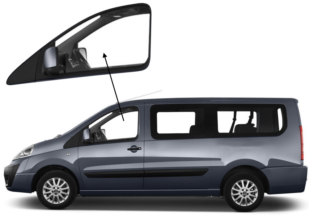 Бічне скло Citroen Jumpy 2007-2016 передніх дверей ліве