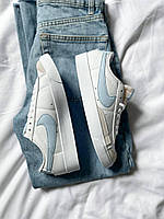 Низькі кроссівки жіночі Nike Blazer Low White/Blue. Жіночі кросси на кожен день Найк Блазер., фото 5