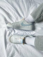 Низькі кроссівки жіночі Nike Blazer Low White/Blue. Жіночі кросси на кожен день Найк Блазер., фото 7