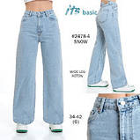 Джинси жіночі широкі палаццо світлі котон без стрейчу 42 блакитні, фото 6