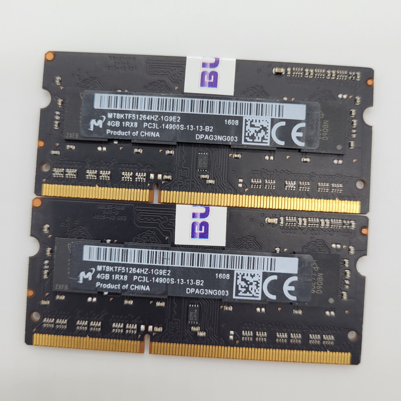 Пара оперативної пам'яті для ноутбука Micron DDR3L 8Gb (4Gb+4Gb) 1866MHz 14900s CL13 (MT8KTF51264HZ-1G9E2) Б/В