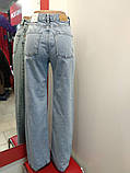 Джинси жіночі широкі палаццо світлі котон без стрейчу 42 блакитні, фото 7