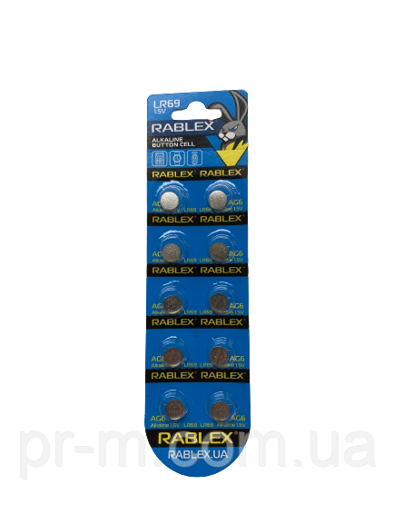 Батарейка RABLEX AG6 (LR921) (10 шт. на блістері)