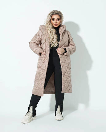 Комфортне жіноче пальто на синтепоні, тканина "Плащівка" 50, 52 розмір 50, фото 2