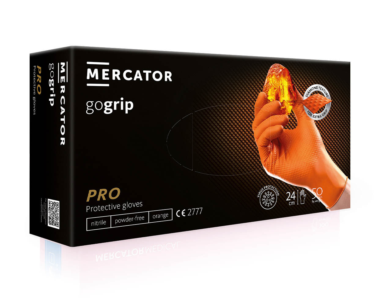 Суперміцні нітрилові рукавички POWERGRIP ORANGE (GOGRIP)