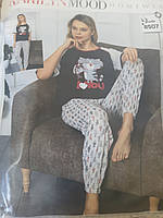 Тонкая Женская пижама Турция футболка брюки р.42 - 50 xl