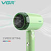 Компактний дорожний фен для волосся VGR V-421 Olive 1200W, фото 6