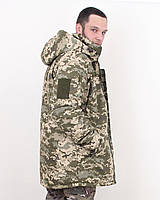 Куртка бушлат утеплена тактична тактична "Піксель" із тканини РІП-СТОП Військова парка для ЗСУ Пуховик, фото 7