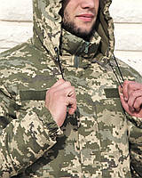 Куртка бушлат утеплена тактична тактична "Піксель" із тканини РІП-СТОП Військова парка для ЗСУ Пуховик, фото 3