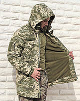 Куртка бушлат утепленная тактическая "Пиксель" из ткани РИП-СТОП Военная парка для ВСУ Пуховик