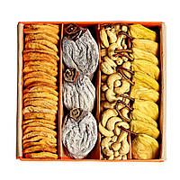 Сухофрукты и орехи натуральные подарочный набор 1170 г в оранжевой малой коробке Classic № 11