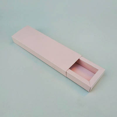 Коробка-слайдер 192x60x20, внутрішні розміри 170x40x20 мм, колір тілесно-рожевий (пудровий)